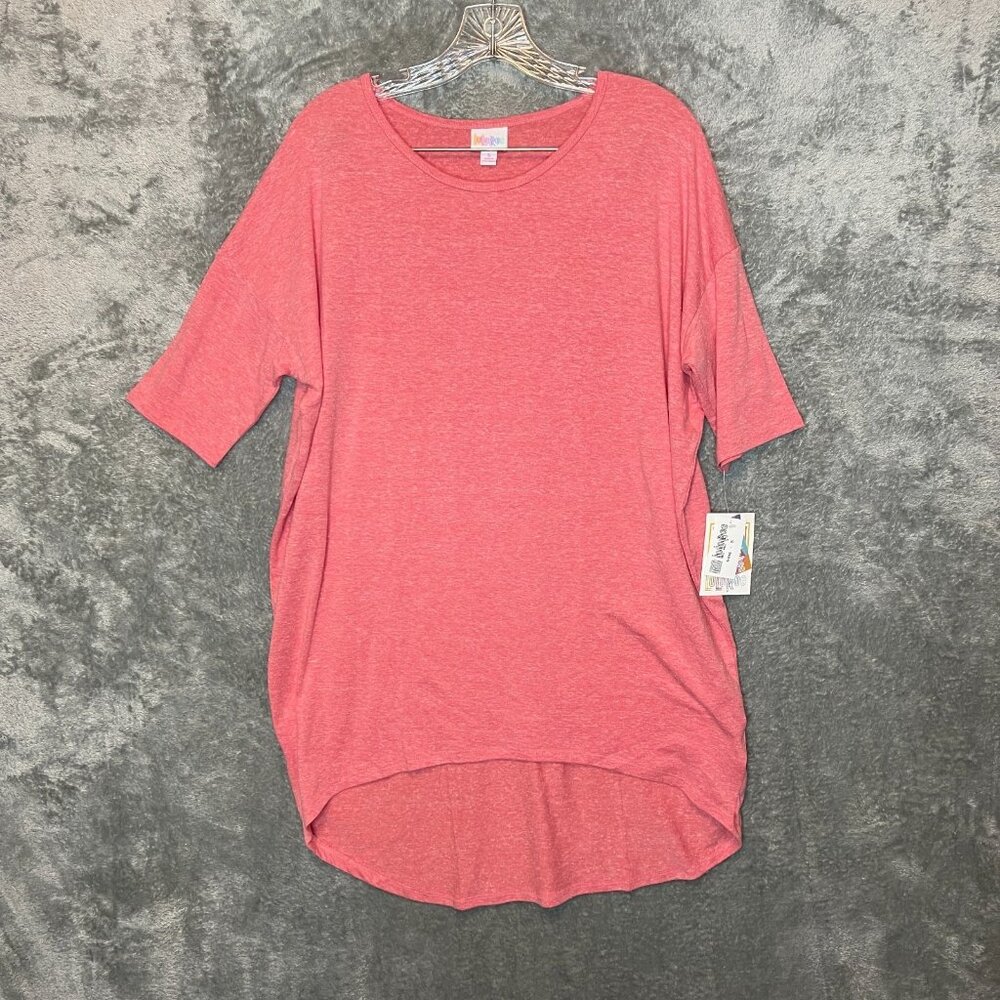 Lularoe Women Solid Lightweight Heathered Hi Low Half Sleeve Irma Tunic Top S